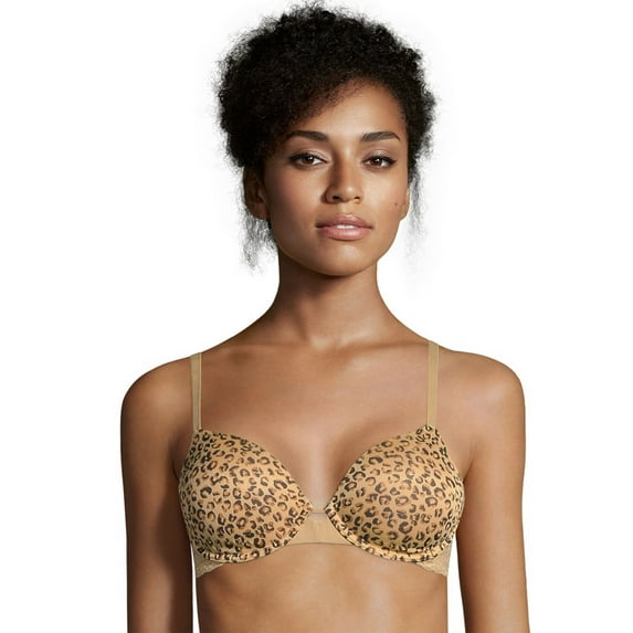 Women's Maidenform DM0074 FlexBack Modern Demi Bra (KissngLeoprdPrt/Bdybge 32B)