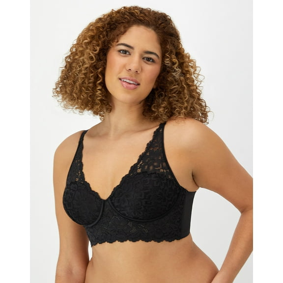 Maidenform Lace Bralette Lightly Lined Convertible Bra Longline Women's DM1188