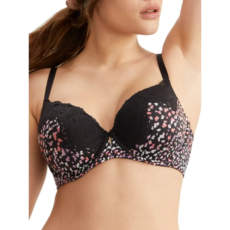 Women's Maidenform DM1195 Comfort Devotion Love Your Lift Underwire Bra  (Black Ombre Spot Print 38B)