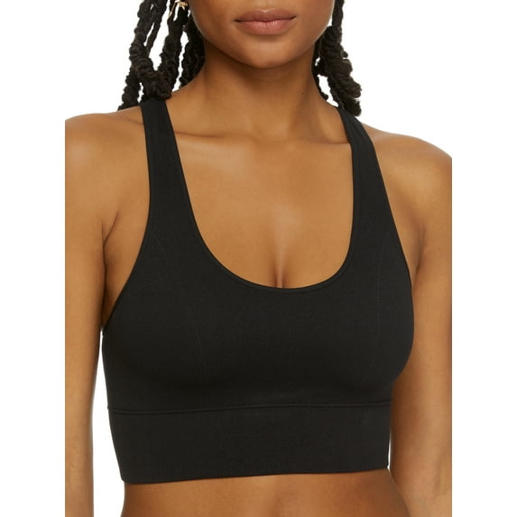 Women's Maidenform DM2304 Pure Comfort Feel Good Seamless Crop Tank Bra (Black 2X)