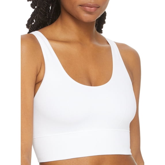 Women's Maidenform DM2304 Pure Comfort Feel Good Seamless Crop Tank Bra (White L)