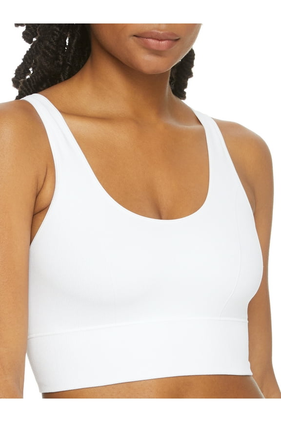 Women's Maidenform DM2304 Pure Comfort Feel Good Seamless Crop Tank Bra (White S)