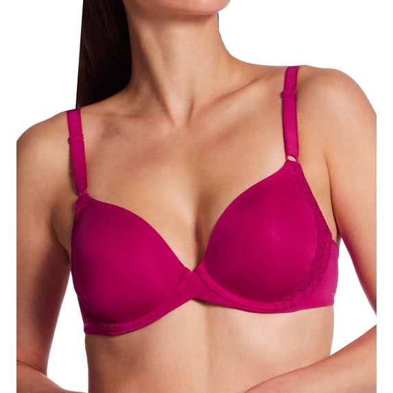 Women's Maidenform DM7543 One Fabulous Fit 2.0 Tailored Demi T-Shirt Bra (Fresh Berry/Purple 40C)