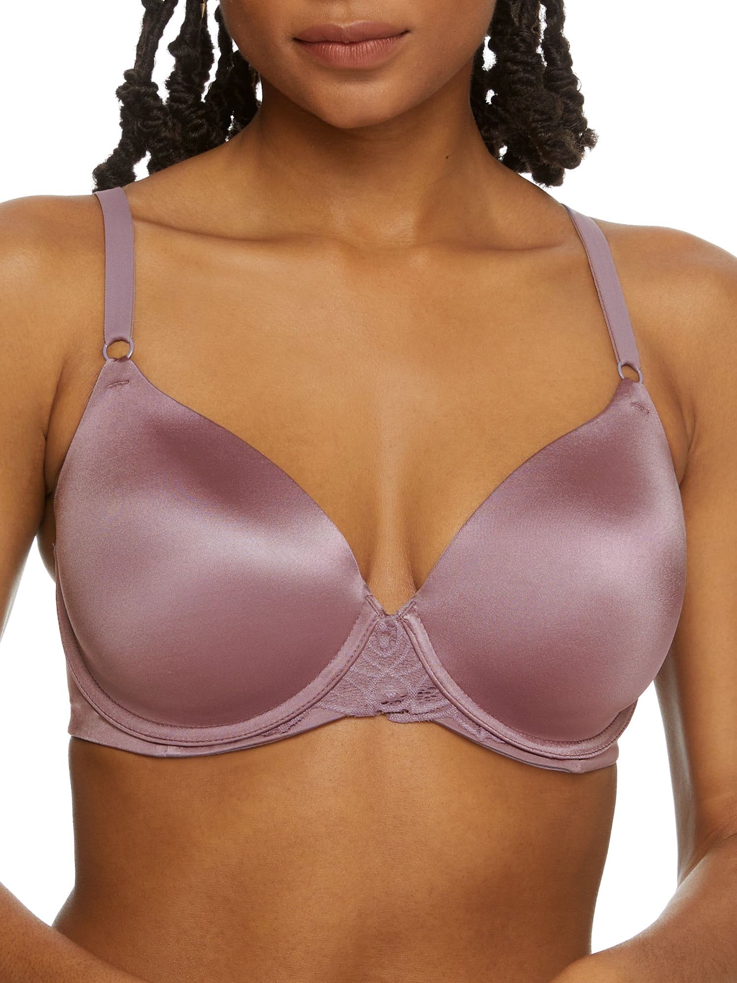 Women's Maidenform DM7543 One Fabulous Fit 2.0 Tailored Demi T-Shirt Bra (Perfectly Purple 36B)
