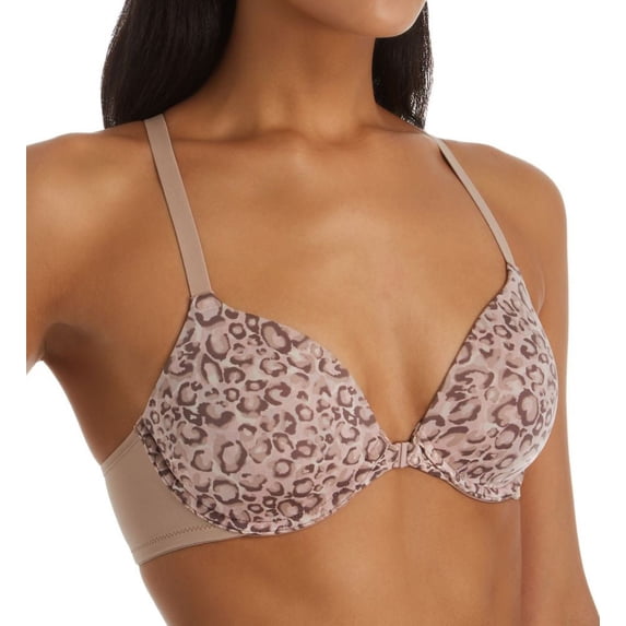 Women's Maidenform DM7550 One Fabulous Fit 2.0 Modern Demi Racerback Bra (Washed Leopard Pink 36D)