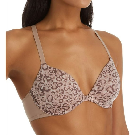 Women's Maidenform DM7550 One Fabulous Fit 2.0 Modern Demi Racerback Bra (Washed Leopard Pink 42C)