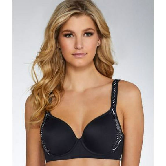 Women's Maidenform DM7990 Custom Lift Underwire Sports Bra (Black/Reflector Green 34B)