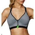 thumbnail image 1 of Women's Maidenform DM7991 Secure Zip Front Underwire Racerback Sports Bra (Charcoal Heather Print 36D), 1 of 3