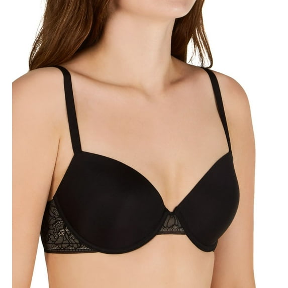 Women's Maidenform DM9410 Comfort Devotion Ultimate No-Show Underwire Bra (Black/Paris Nude 38D)