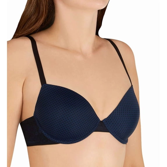 Women's Maidenform DM9410 Comfort Devotion Ultimate No-Show Underwire Bra (Dot Espirit Print/Blk 34D)