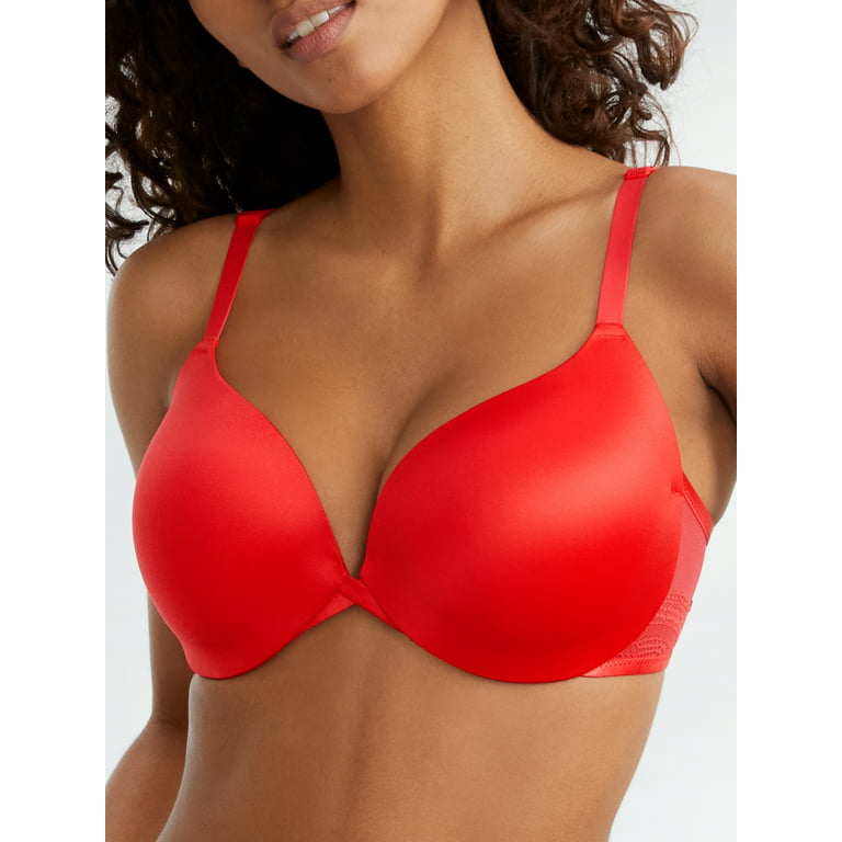 Women's Maidenform DM9900 Love The Lift Push Up & In Lace Demi Bra (Red  Stone 34C) 