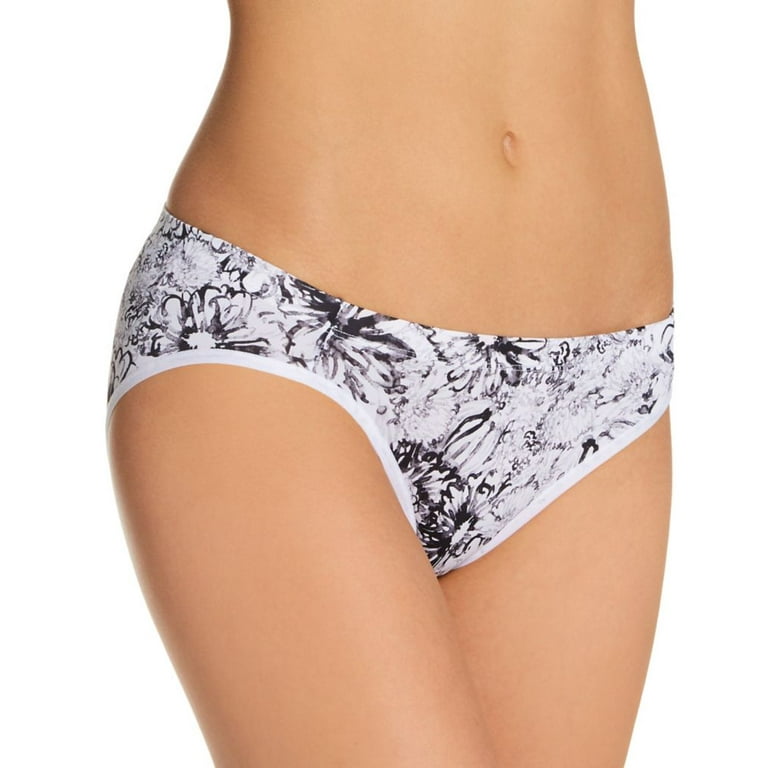 Women's Maidenform DMBTBK Barely There Invisible Look Bikini Panty (Marker  Floral Black 7)