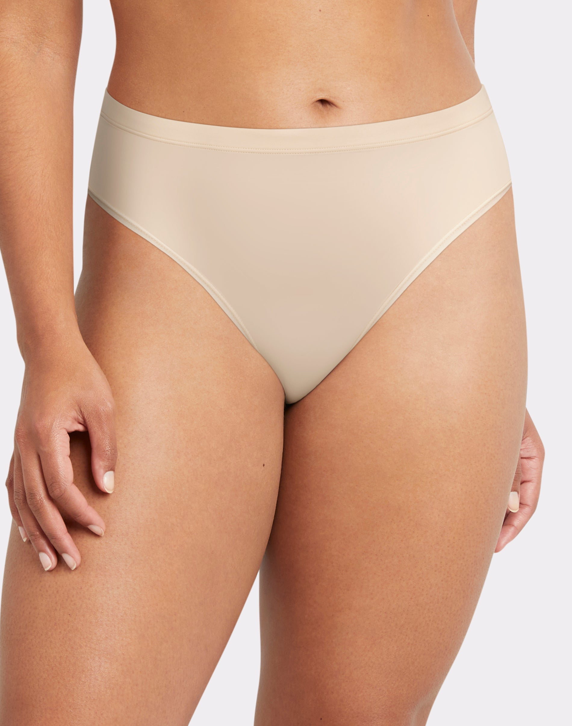 Women's Maidenform DMBTHB Barely There Invisible Look Hi Leg Panty (Almond 7)  