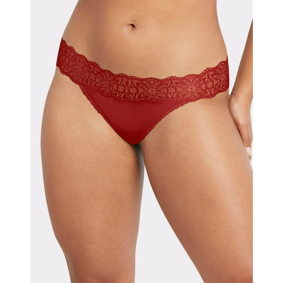 Women's Maidenform DMESLT Sexy Must Haves Lace Thong (Vintage Car Red 9)
