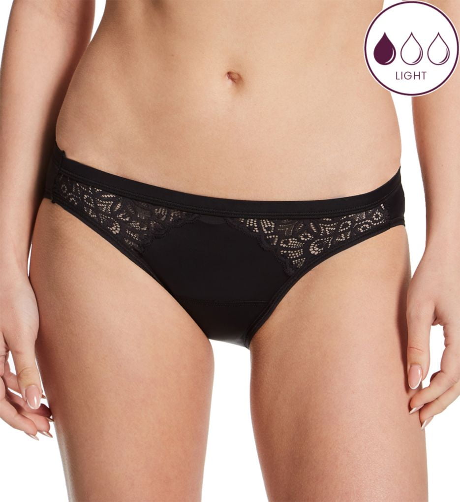 Shero LeakProof Period Underwear, Natural Odor Control & Moisture Wicking Bikini  Underwear for Women, S, Black 