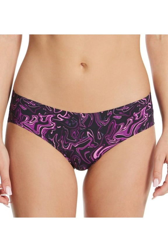 Women's Maidenform DMLCHP Flawless No Show Cheeky Hipster Panty (Paint Swirl Black 9)
