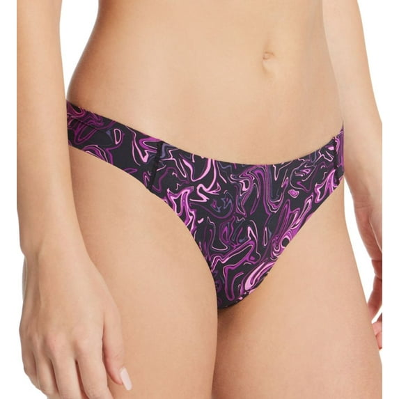 Women's Maidenform DMLCTG Flawless No Show Thong Panty (Paint Swirl Black 7)