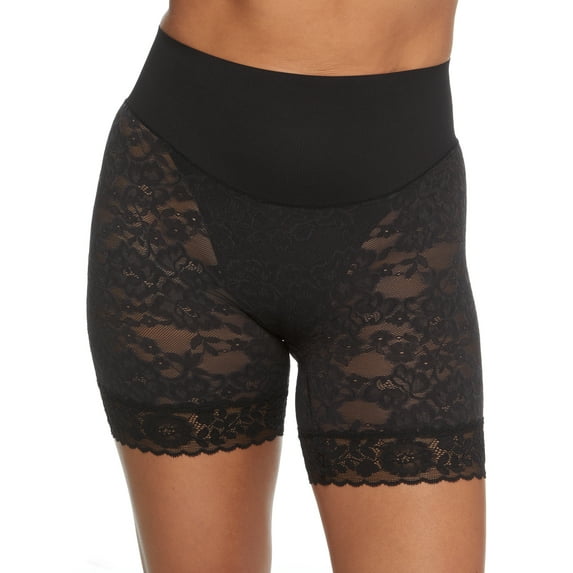 Women's Maidenform DMS095 Tame Your Tummy Lace Shorty (Black Lace L)