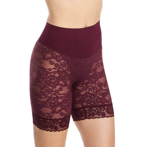 Women's Maidenform DMS095 Tame Your Tummy Lace Shorty (Night fire Red Lace L)