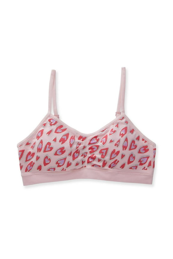 Women's Maidenform Girl H4217 Seamfree Ruched Crop Bralette (Light Pink Foil Leo S)