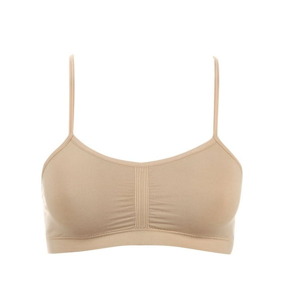 Women's Maidenform Girl H4217 Seamfree Ruched Crop Bralette (Nude S)