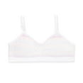 thumbnail image 1 of Women's Maidenform Girl H4217 Seamfree Ruched Crop Bralette (White Tiny Stripe L), 1 of 1