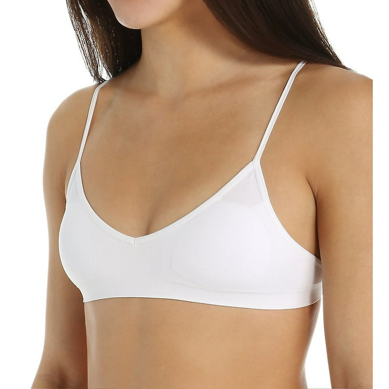 Women s Maidenform Girl H4218 Seamless V Neck Bralette White XL Walmart