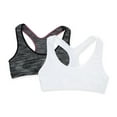 thumbnail image 1 of Women's Maidenform Girl H4348 Seamless Sports Bras - 2 Pack (BlackWhiteSpacedye/Whi S), 1 of 1