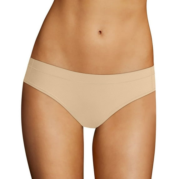 Women's Maidenform MSPTBK Sport Bikini Panty (Latte Lift + Black 6)