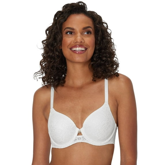 Women's Maidenform One Fab Fit Custom Lift Underwire Bra DM2423 Color: White Lace Size: 34 B