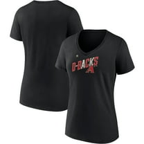 Women's Majestic Black Arizona Diamondbacks Second Wind V-Neck T-Shirt