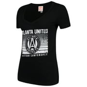 Women's Majestic Black Atlanta United FC Time Crunch V-Neck T-Shirt