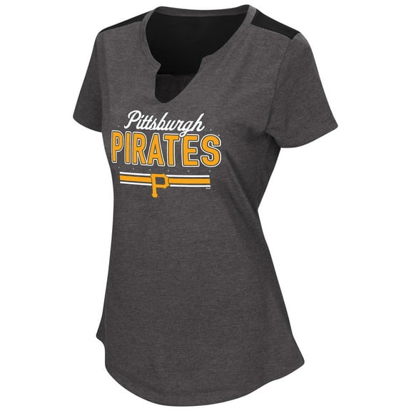 Women's Majestic Black Pittsburgh Pirates Plus Size Switch Hitter T-Shirt