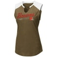thumbnail image 1 of Women's Majestic Brown/White Cleveland Browns V-Notch Muscle Tank Top, 1 of 3