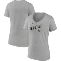 Women's Majestic Heathered Gray Chicago White Sox Second Wind V-Neck T-Shirt