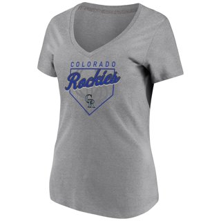 Colorado Rockies Shirt Womens Medium Antigua Purple Scoop Neck 3/4