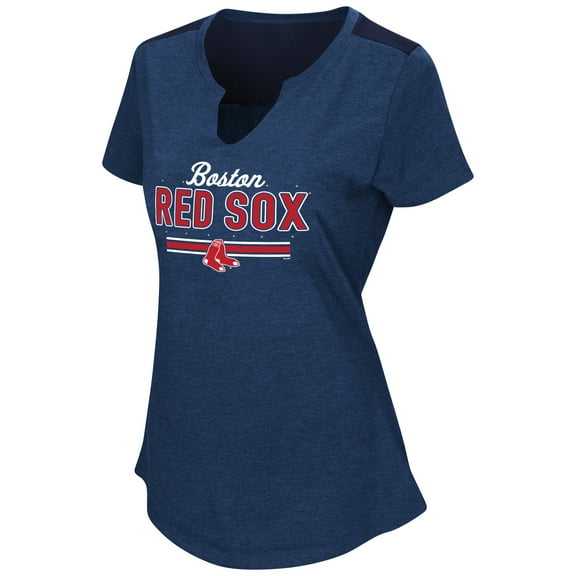 Women's Majestic Navy Boston Red Sox Plus Size Switch Hitter T-Shirt