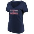 thumbnail image 1 of Women's Majestic Navy Cleveland Indians Compulsion to Win Plus Size V-Neck T-Shirt, 1 of 3