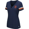 thumbnail image 1 of Women's Majestic Navy Detroit Tigers Plus Size Sparkling Fun Button V-Neck T-Shirt, 1 of 3