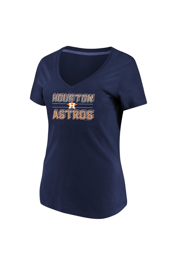 Women's Majestic Navy Houston Astros Compulsion to Win Plus Size V-Neck T-Shirt