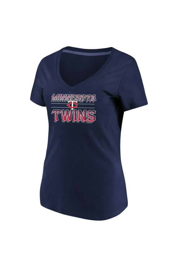 Women's Majestic Navy Minnesota Twins Compulsion to Win Plus Size V-Neck T-Shirt
