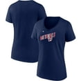 thumbnail image 1 of Women's Majestic Navy Washington Nationals Second Wind V-Neck T-Shirt, 1 of 3