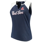 Womens Majestic Navy/White Boston Red Sox Plus Size Shutout Supreme Sleeveless Muscle Tank Top