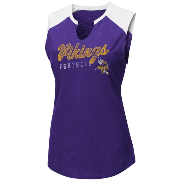 Women's Majestic Purple/White Minnesota Vikings V-Notch Muscle Tank Top