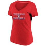 Womens Majestic Red Washington Nationals Compulsion to Win Plus Size V-Neck T-Shirt