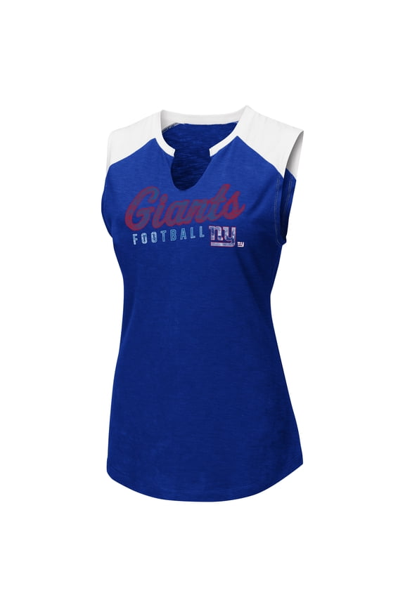 Women's Majestic Royal/White New York Giants V-Notch Muscle Tank Top