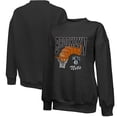 thumbnail image 1 of Women's Majestic Threads Black Brooklyn Nets Bank Shot Pullover Tri-Blend Sweatshirt, 1 of 3