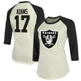 thumbnail image 1 of Women's Majestic Threads Davante Adams Cream/Black Las Vegas Raiders Player Raglan Name & Number Fitted 3/4-Sleeve, 1 of 3