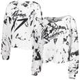 thumbnail image 1 of Women's Majestic Threads Davante Adams White Las Vegas Raiders Off-Shoulder Tie-Dye Name & Number Cropped Long Sleeve, 1 of 3