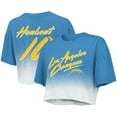 thumbnail image 1 of Women's Majestic Threads Justin Herbert Powder Blue/White Los Angeles Chargers Dip-Dye Player Name & Number Crop Top, 1 of 3